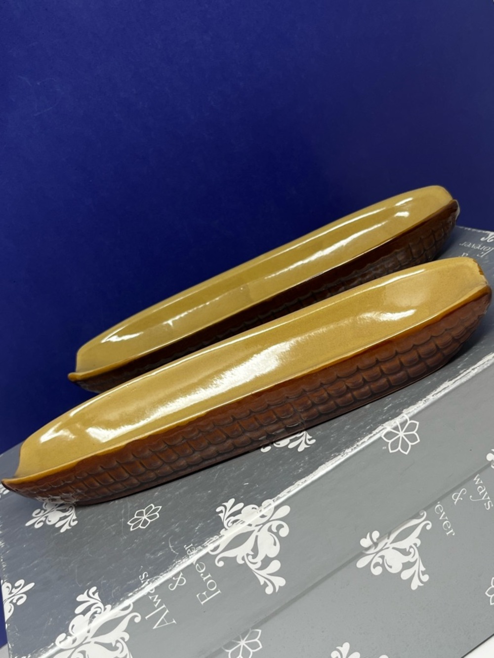 1970’s Earthenware Textured Ceramic Corn Cob dishes